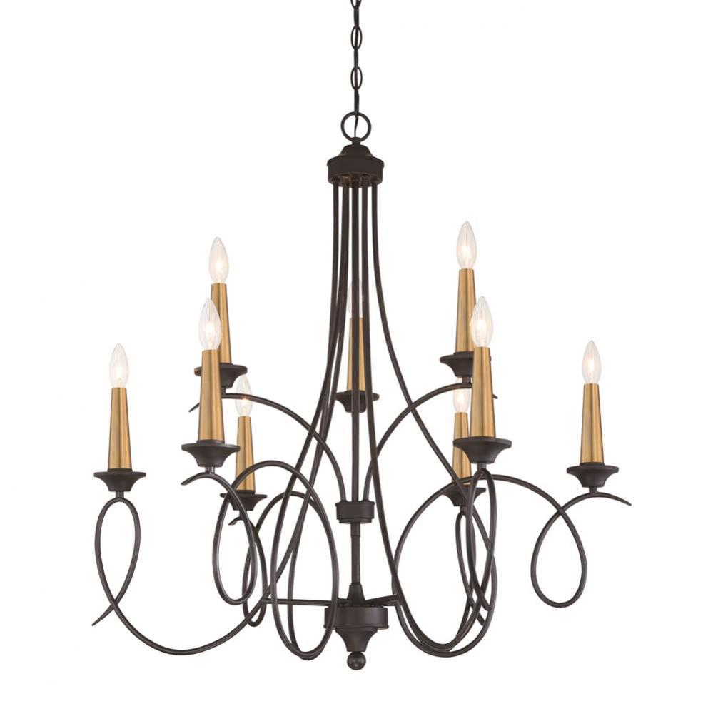 LA COURBE- 9 LT CHANDELIER