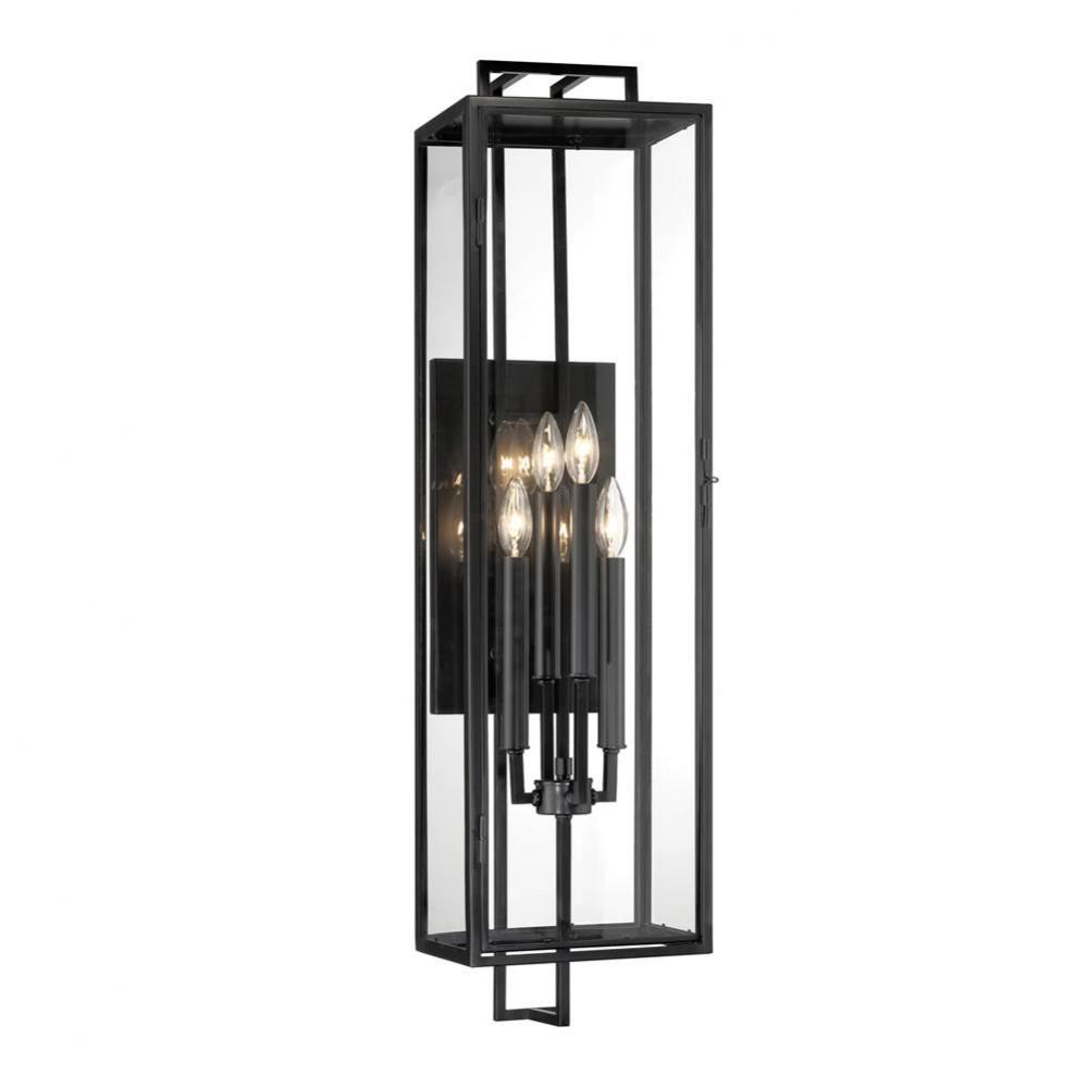 Knoll Road 4-Light Coal Outdoor Wall Mount with Clear Glass Shade