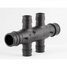 Uponor Q2347557 - Ep Flow-Through Opposing-Port Multi-Port Tee, 4 Outlets, 3/4'' X 3/4'' Propex