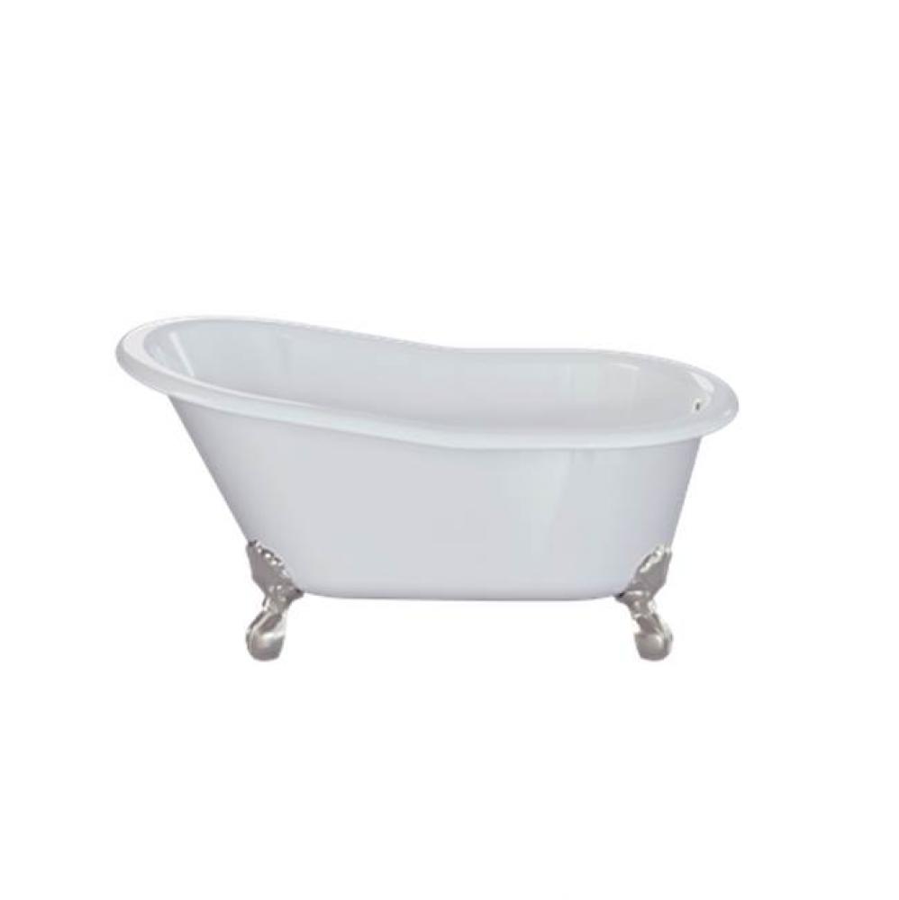 Belgravia Slipper Freestanding Footed Bathtub (With Polished Nickel Claw Feet)