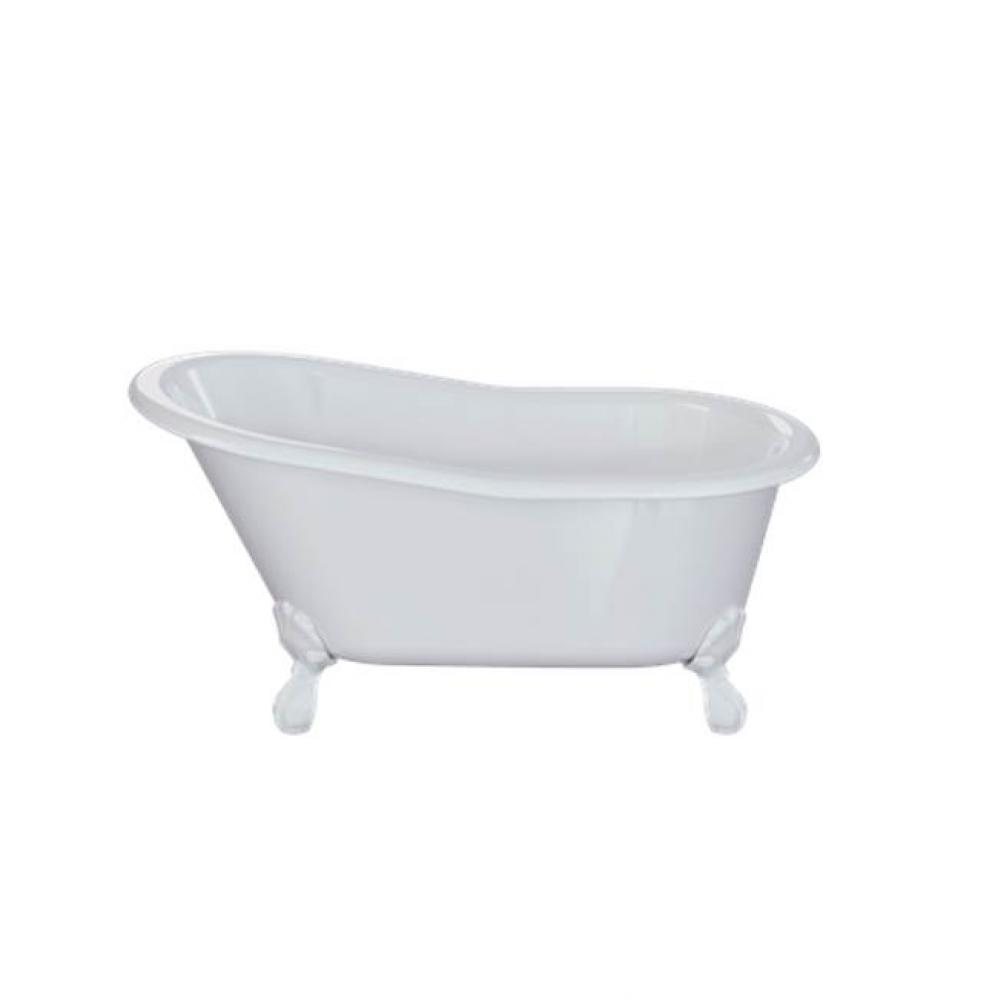 Belgravia 60 Clawfoot Bathtub, Clearstone, White Semi-Gloss