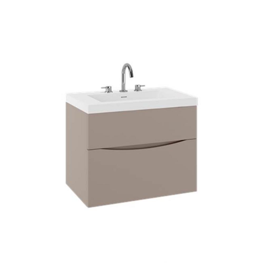Mpro Double Drawer Unit With Smith Basin Top, 28In, Coffee
