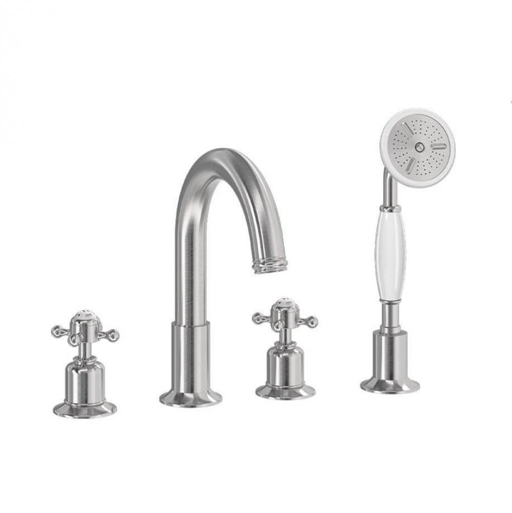 Belgravia Deck Tub Faucet with Cross Handles SN
