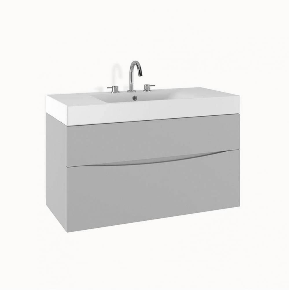 Mpro 39In. Storm Grey Double Drawer Unit