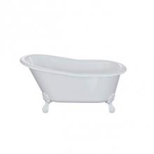 Crosswater London BEL-F6031-E-FT-WH - Belgravia 60 Clawfoot Bathtub, Clearstone, White Semi-Gloss