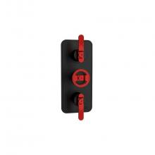 Crosswater London US-UNTH3HMB_RLV - Union 2000/3000 Thermo Trim with Red Lever Handles MB