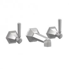 Crosswater London US-WF131WNS_SLV - Waldorf Wall-mount Widespread Basin Faucet Trim with Metal Lever Handles SN