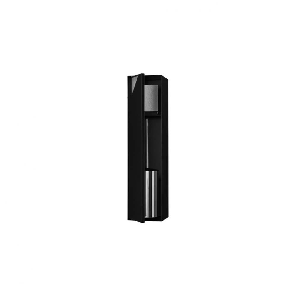 ESS Roll Toilet brush set and Wall niche, Matt Black, tileable