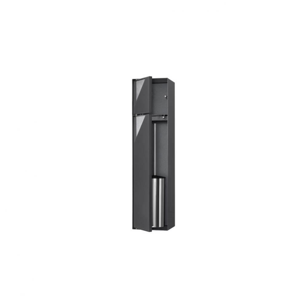ESS T-ROLL Toilet brush set and Toilet paper holder, Anthracite, tileable with 2 doors
