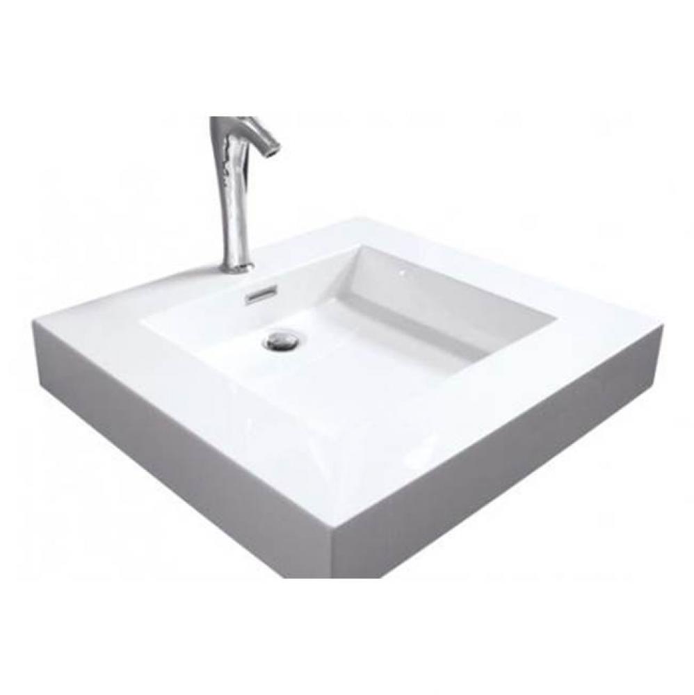BLOCK 25X18 SOLID SURFACE SINK - WHITE