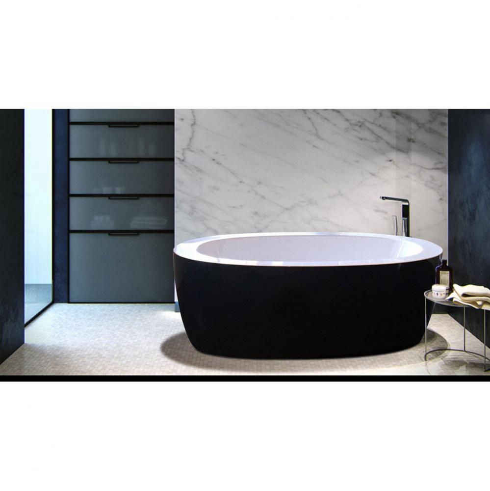 Aquatica Purescape 174B-Blck-Wht Relax Air Massage Bathtub