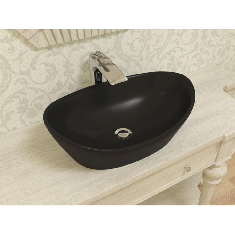 Aquatica Luna-Blck Stone Vessel Sink