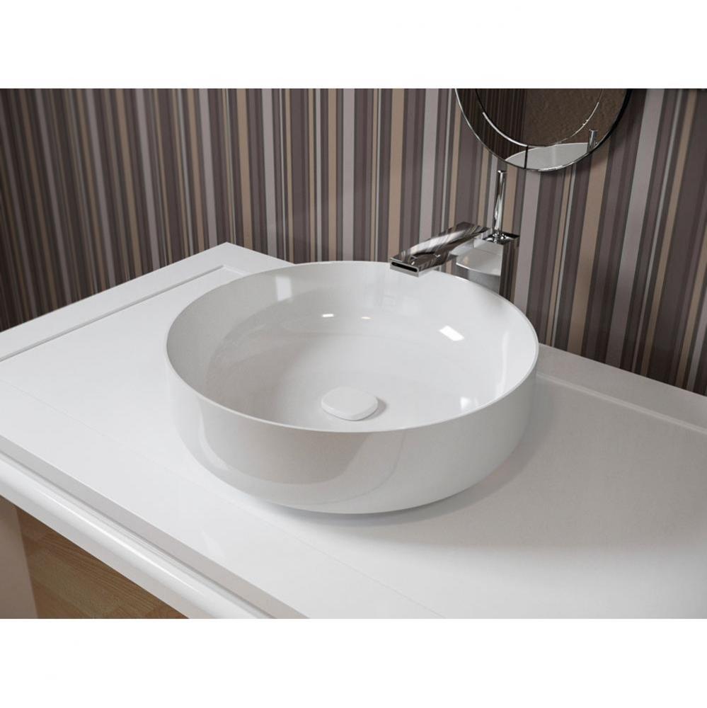 Aquatica Metamorfosi-Wht Round Ceramic Bathroom Vessel Sink