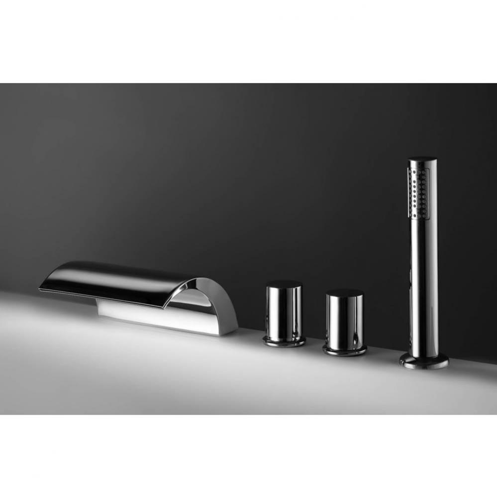 Aquatica Italia Waterfall 4-Hole Deck Mounted Tub Filler – Chrome