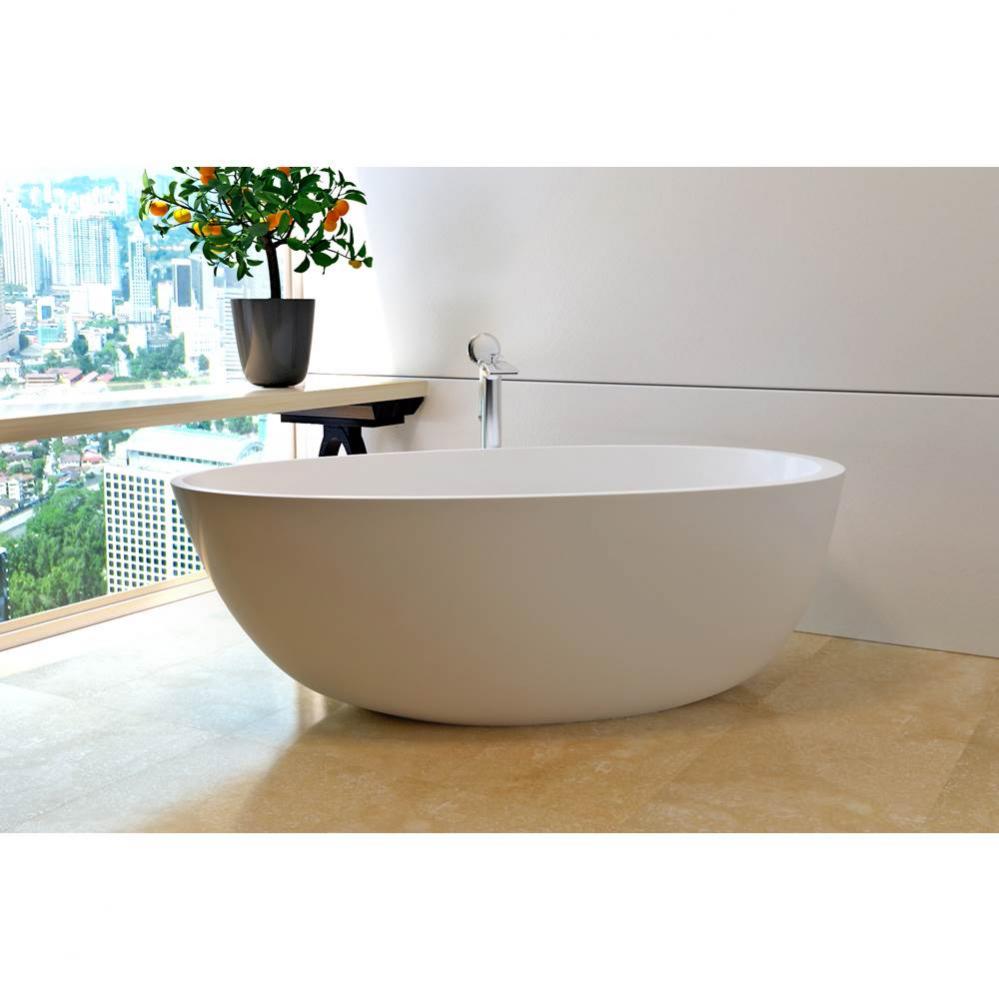 Aquatica Spoon 2 (Purescape 204AM) Egg Shaped Freestanding Solid Surface Bathtub