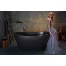 Aquatica PS748M-Blck - Aquatica Luna Graphite Black Solid Surface Bathtub