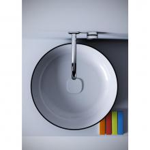 Aquatica Metamorfosi-R-Blck-Wht - Metamorfosi-Black-Wht Round Ceramic Bathroom Vessel Sink