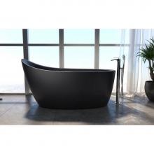 Aquatica Emma-2-Blck - Aquatica Emmanuelle 2 Black Freestanding Solid Surface Bathtub