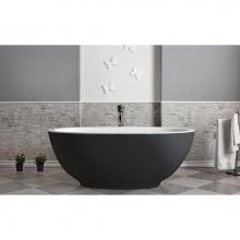 Aquatica Karolina-Blck-Wht - Aquatica Karolina 2 Blck-Wht Freestanding Solid Surface Bathtub
