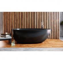 Aquatica Spoon2M-Blck - Aquatica Spoon 2 Egg Shaped Graphite Black Solid Surface Bathtub