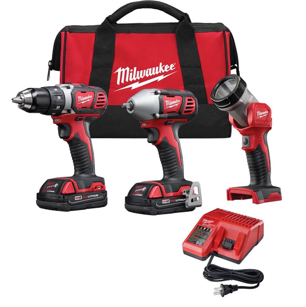 M18 Combo Cmpt Dr/Imp Dr/Lgt/Chgr Compact Kit
