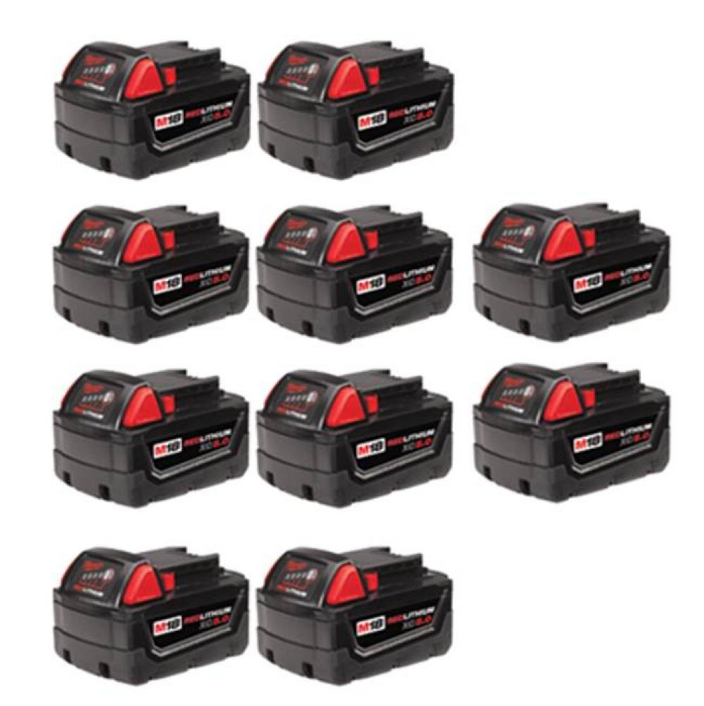 M18 Redlithium Xc5.0 Extended Capacity Battery 10Pk