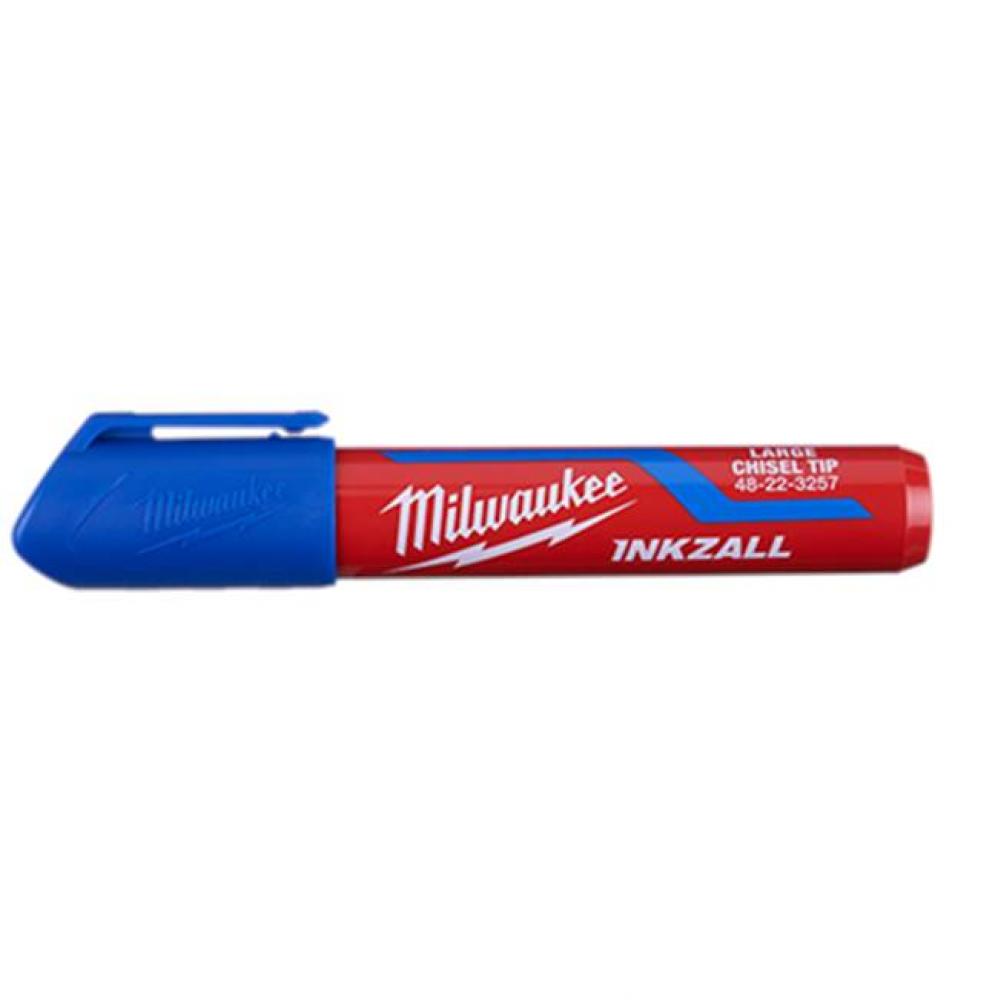 Inkzall (12) Large Chisel Tip Blue Marker