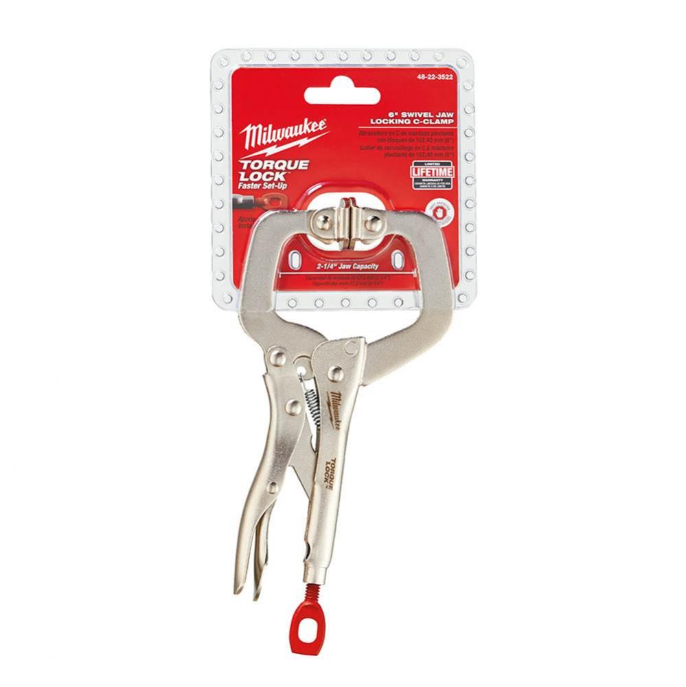 6'' Locking C-Clamp Swivel Jaws
