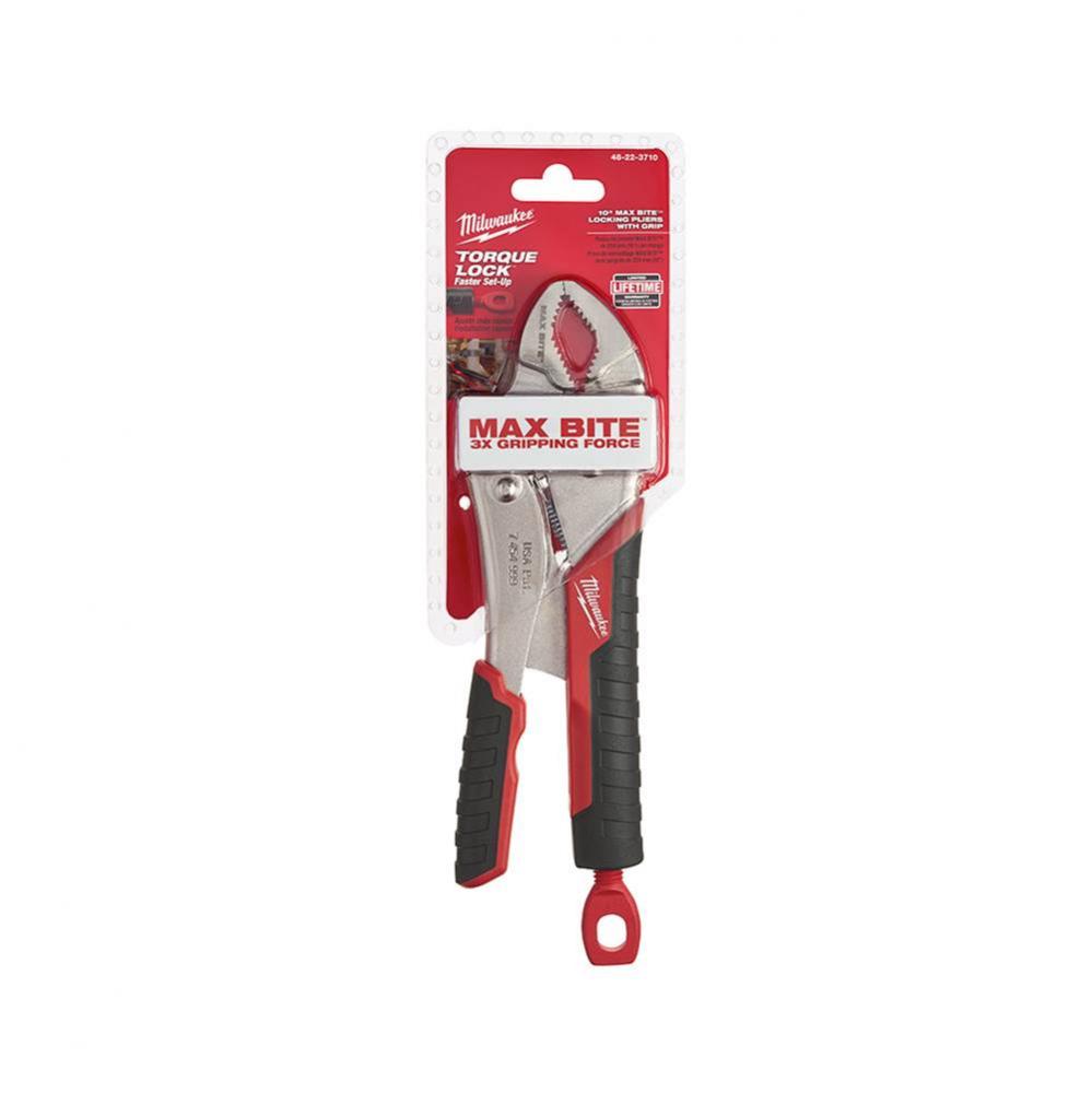 10'' Torque Lock Maxbite Curved Jaw Locking Pliers With Grip