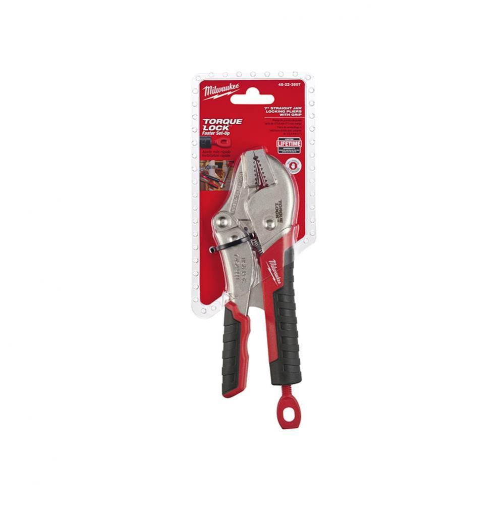 7'' Torque Lock Straight Jaw Locking Pliers With Grip