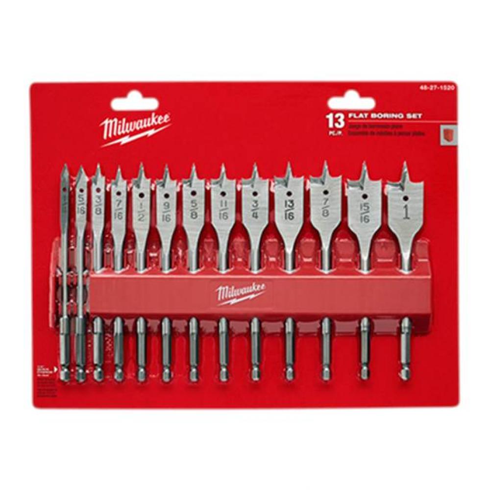 13Pc Flat Boring Bit Set