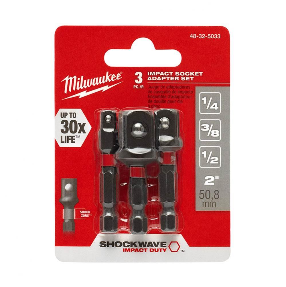3Pc Socket Adapter Set