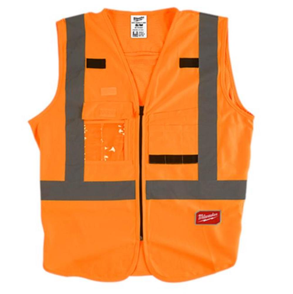 High Visibility Orange Safety Vest - S/M