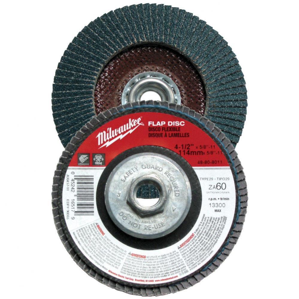 4-1/2'' X 5/8''-11 Flap Disc 60 Grit (Type 29)