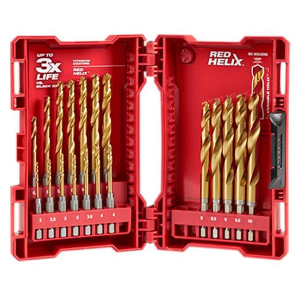 SHOCKWAVE Impact Duty RED HELIX Titanium Metric Drill Bit Set - 19PC