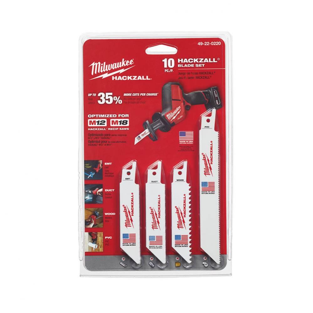 10 Pc Hackzall Blade Set