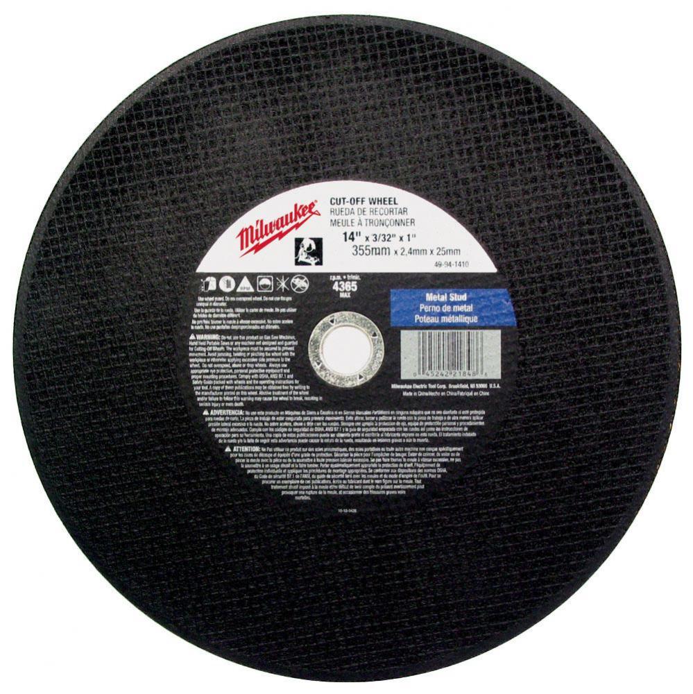 14'' x 3/32'' x 1'' Cut-Off Wheel (Type 1)