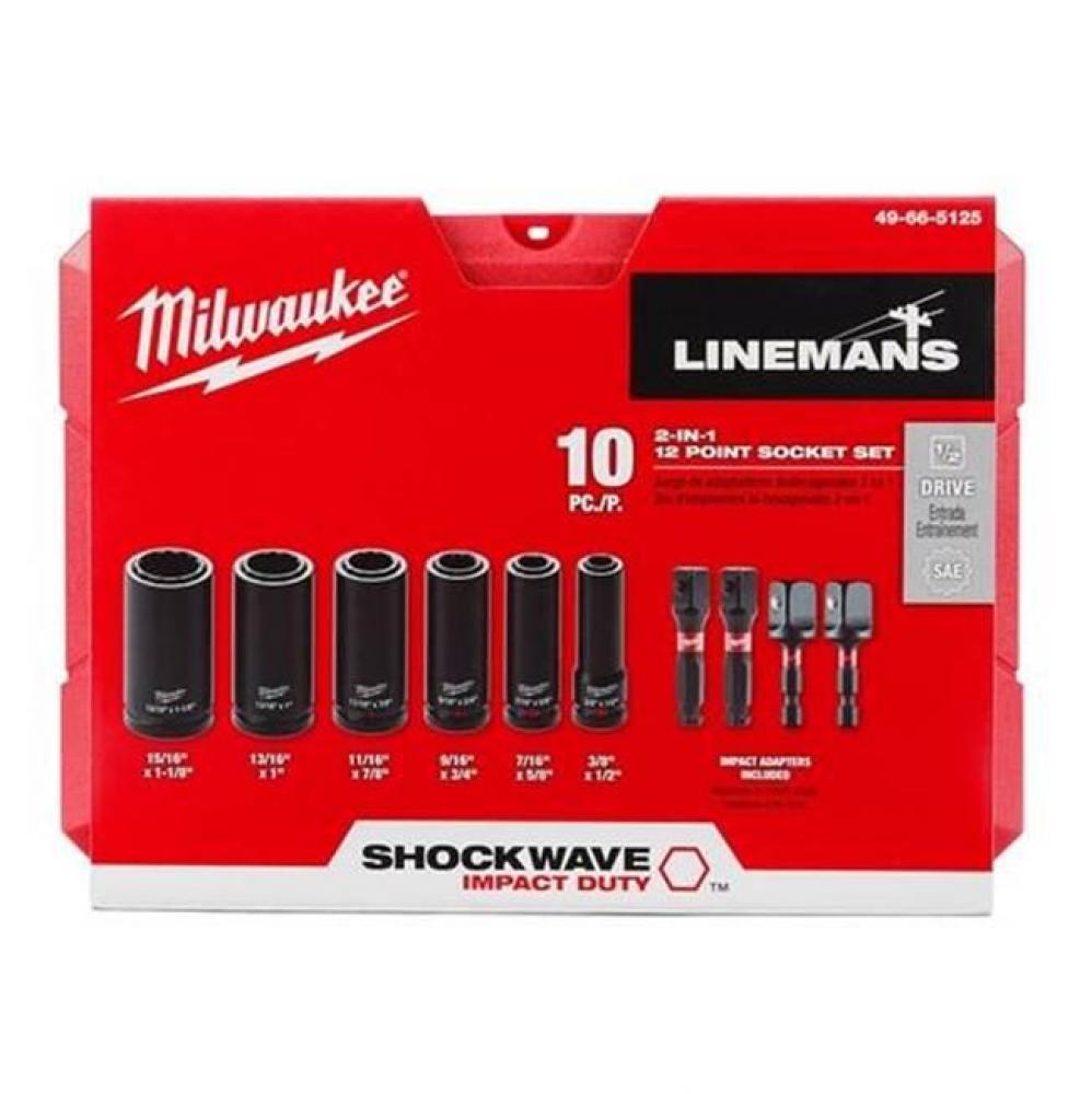 10Pc 2-In-1 Socket Set