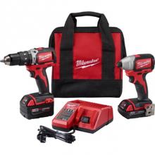 Milwaukee Tool 2799-22CX - M18 Cmpt Brushless Hammer Drill Impact Kit