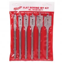 Milwaukee Tool 49-22-0071 - (6) 6Pc Flat Boring Bit Kit