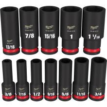 Milwaukee Tool 49-66-7011 - 12Pcshockwave Impact Duty 1/2'' Drive Sae Deep 6 Point Socket Set