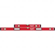 Milwaukee Tool MLBXSM48 - 24'' / 48'' Redstick Magnetic Box Level Set