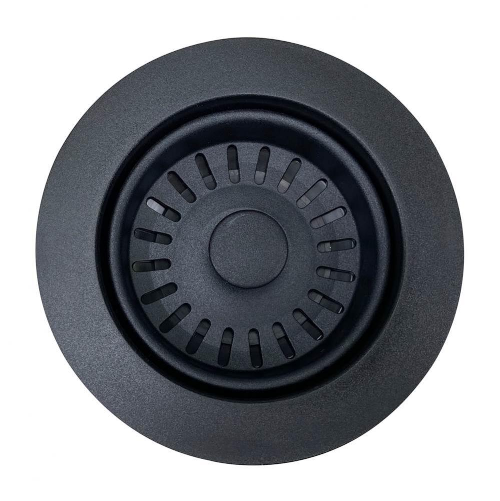 Disposal Flange Trim With Strainer For Granite Composite Sinks In Matte Black
