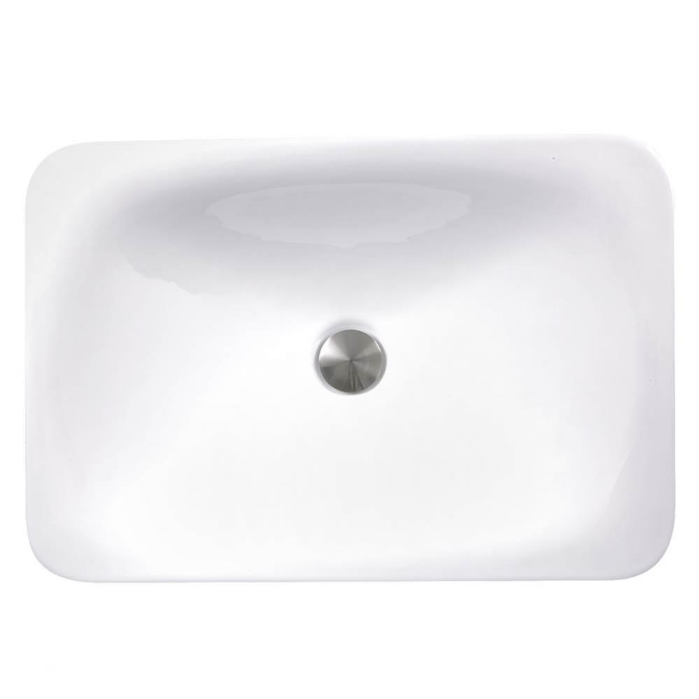 21 Inch Rectangular Drop-In Ceramic Vanity Sink