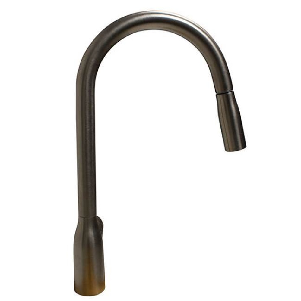 Brushed Stainless Kitchen Faucet with Arched Pull Down Design