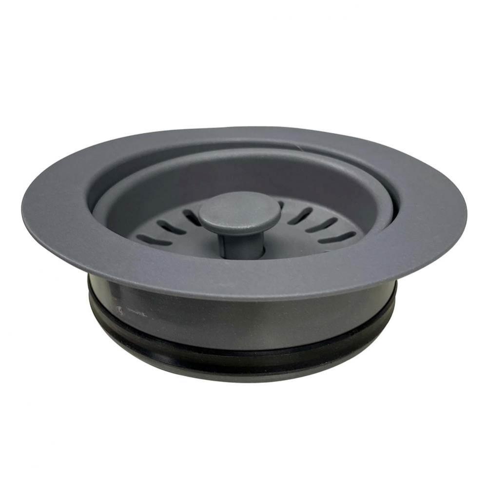 Disposal Flange Trim With Strainer For Granite Composite Sinks In Matte Titanium
