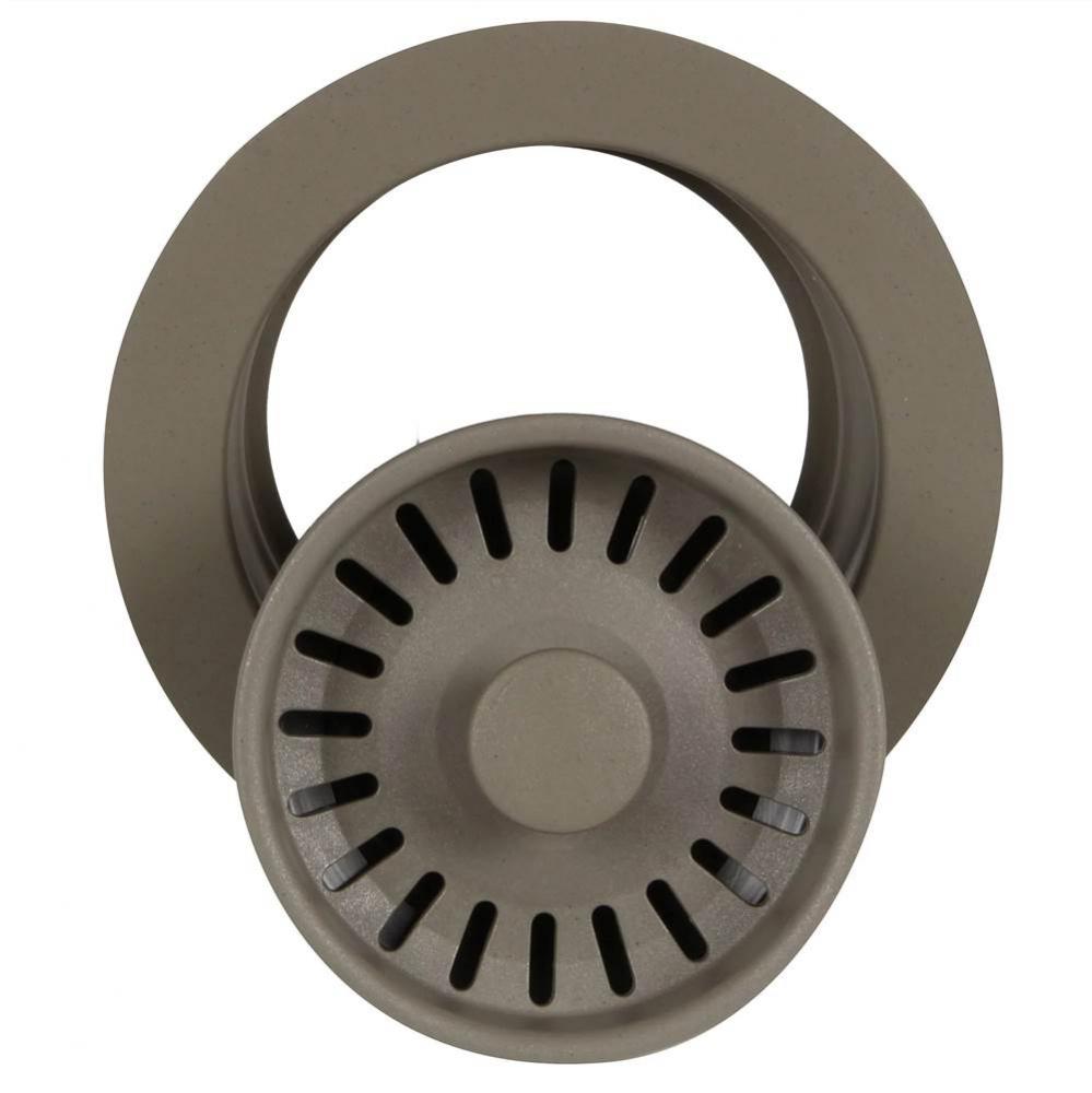 Disposal Flange Trim With Strainer For Granite Composite Sinks In Matte Truffle