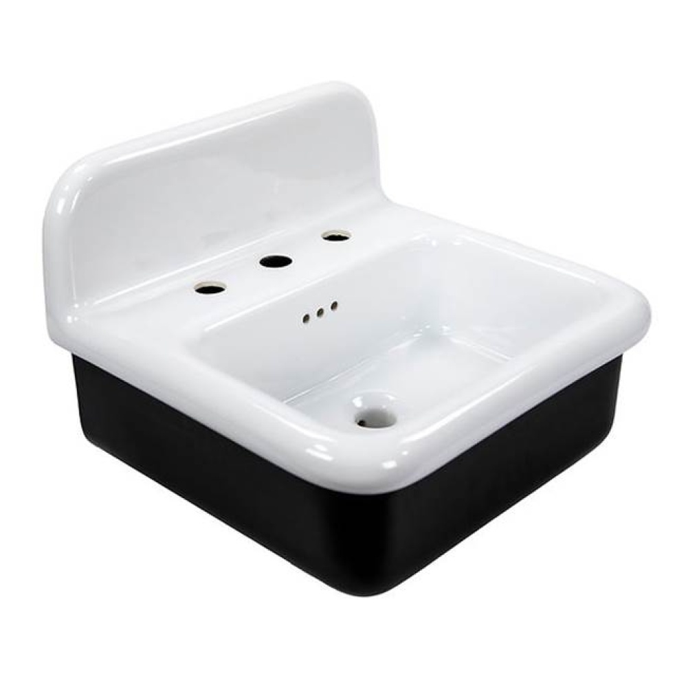 Fireclay 30's Style Sink in white with a Black Bottom