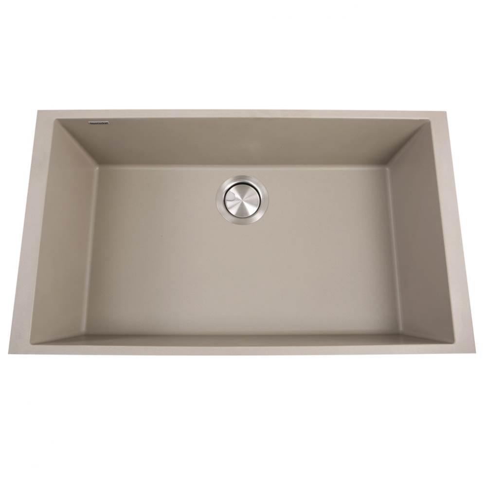 Large Single Bowl Undermount Granite Composite Titanium