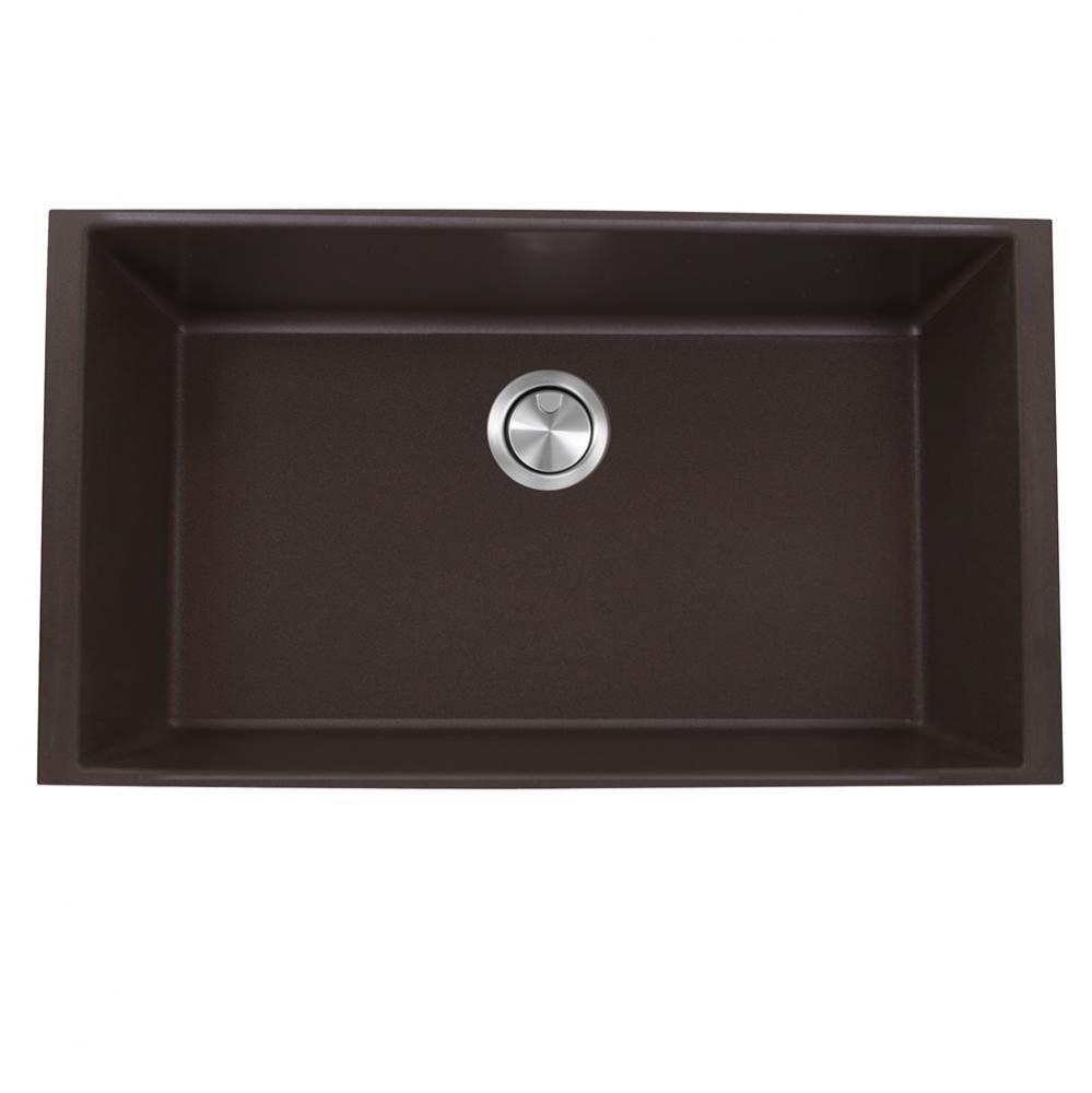 33-inch Undermount Granite Composite Sink in Brown